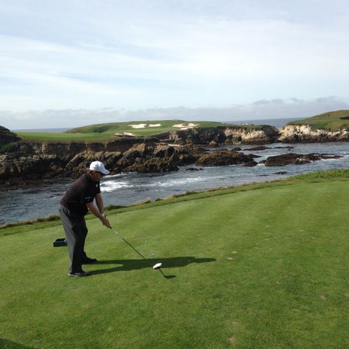 The infamous 16th TeeBox at Cypress Point Club