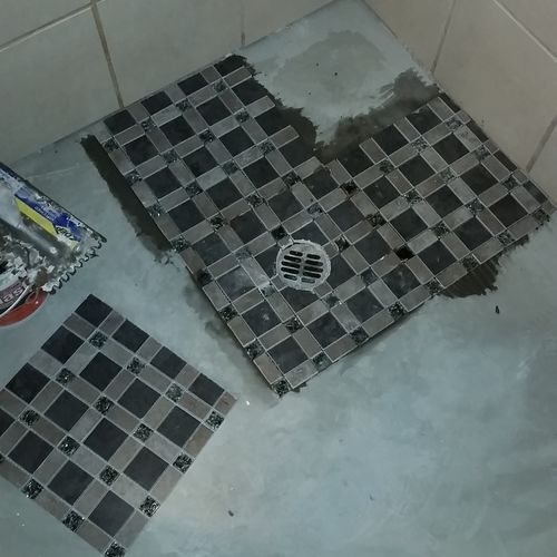 before shower floor