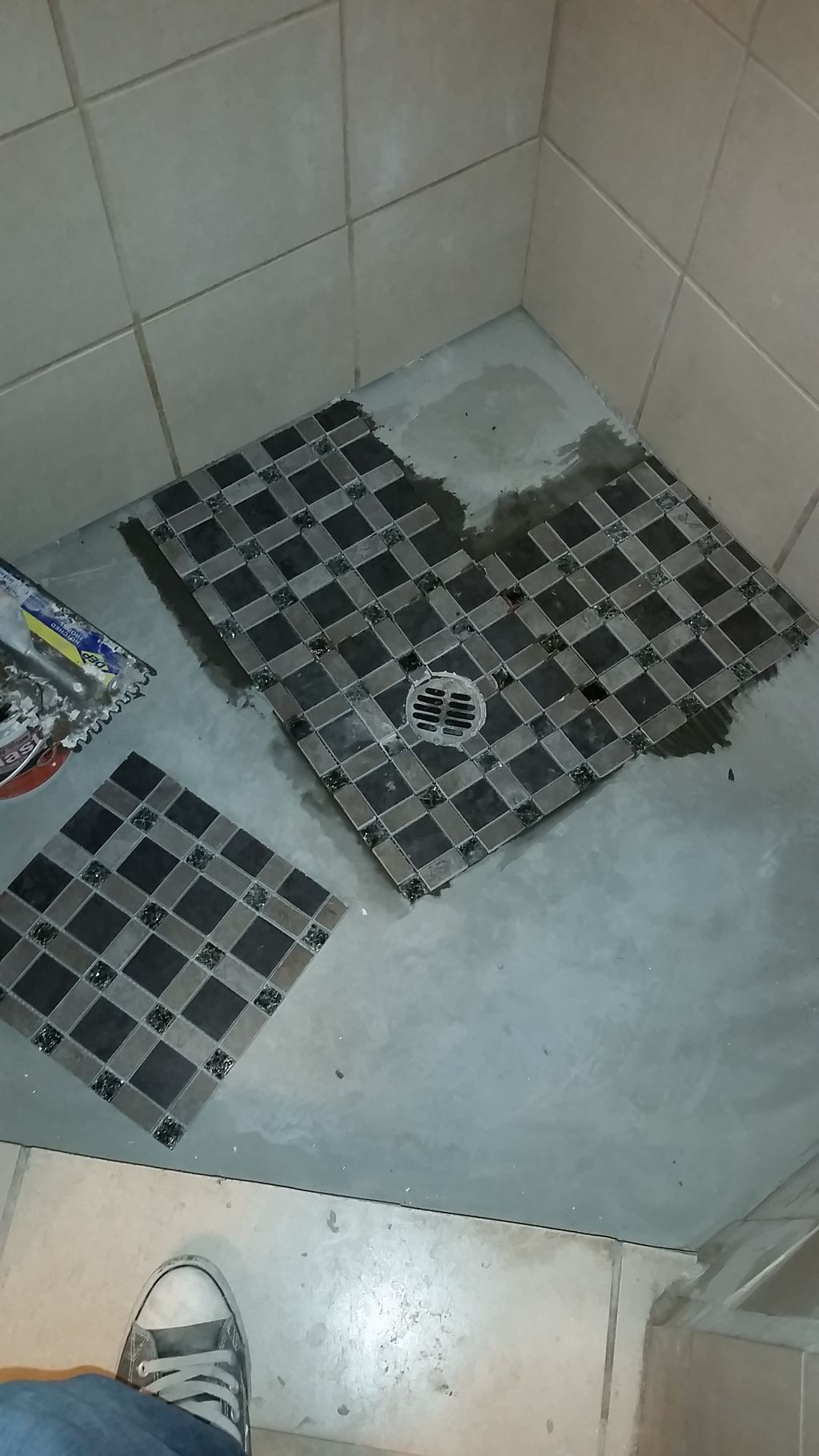 before shower floor