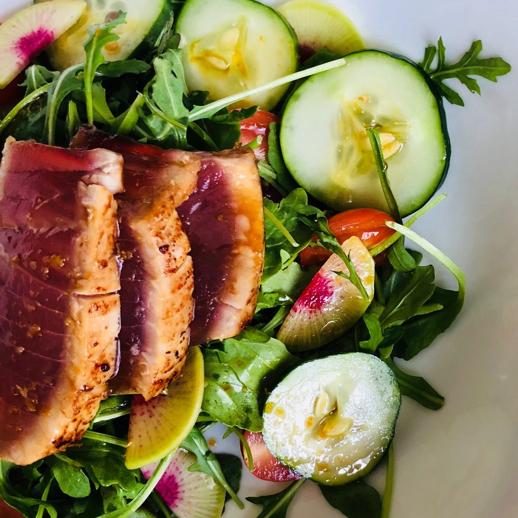 Fresh is Best! Seared Tuna on Arugula Greens and A