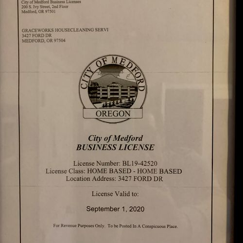 Current Business License 2020