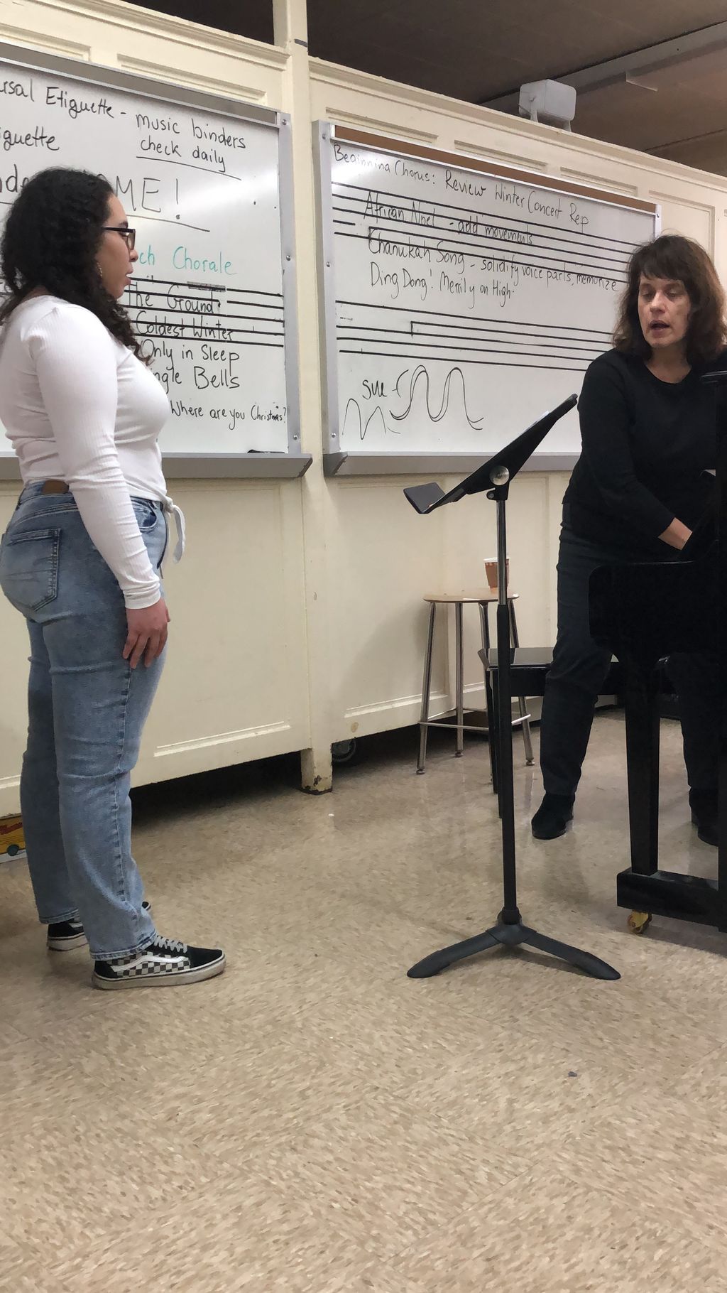 Working on scales with Suzanna