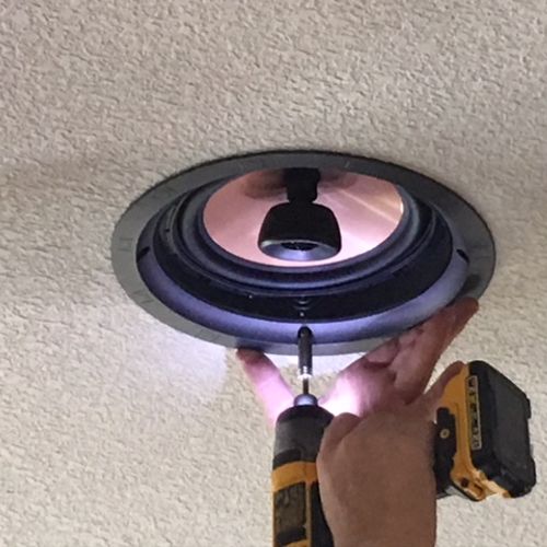 Custom in ceiling surround sound speakers installe