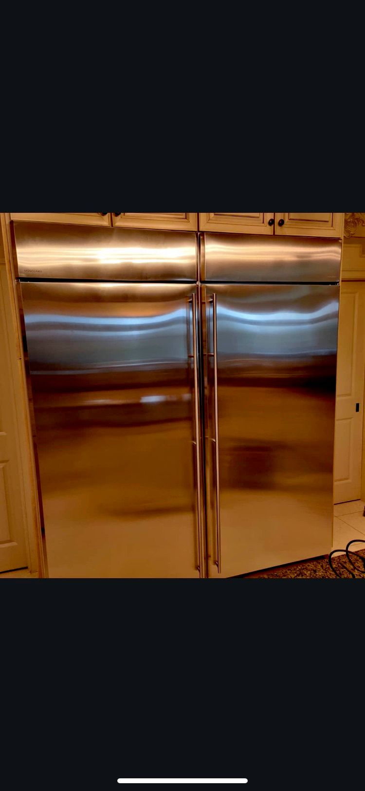 Install of 48 inch Monogram Refrigerator and freez