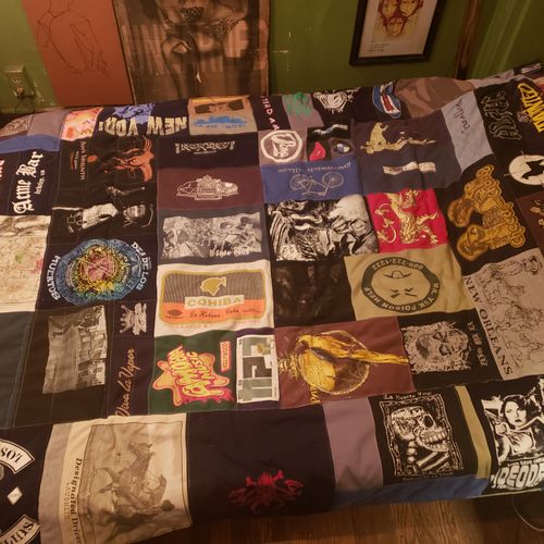 Memory Quilt Made of 60 shirts