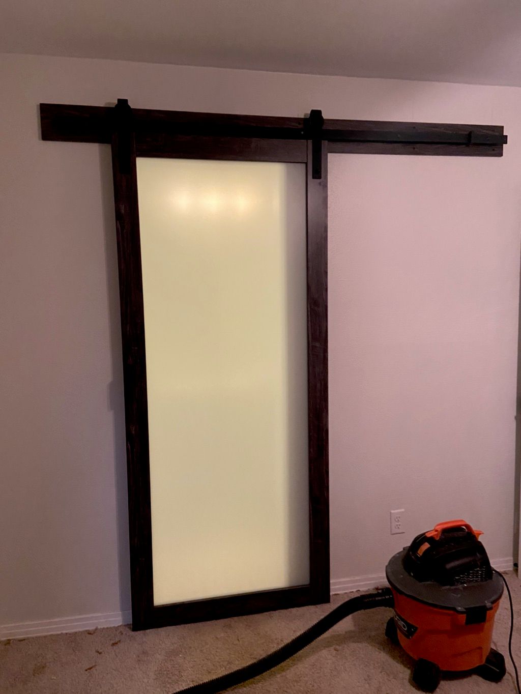 Barn glass door installation 