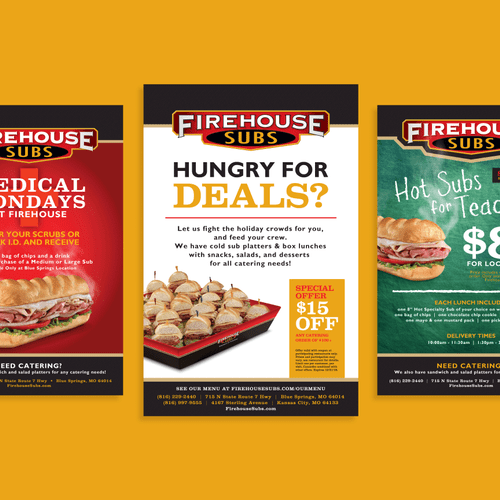 Flyer Designs for Firehouse Subs Blue Springs