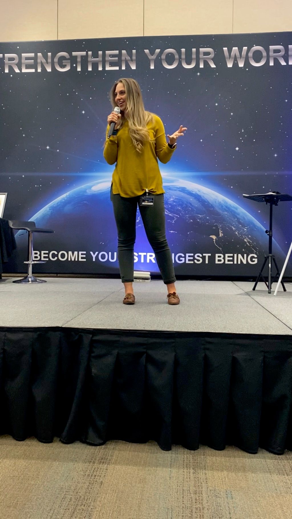 Speaking on stages
