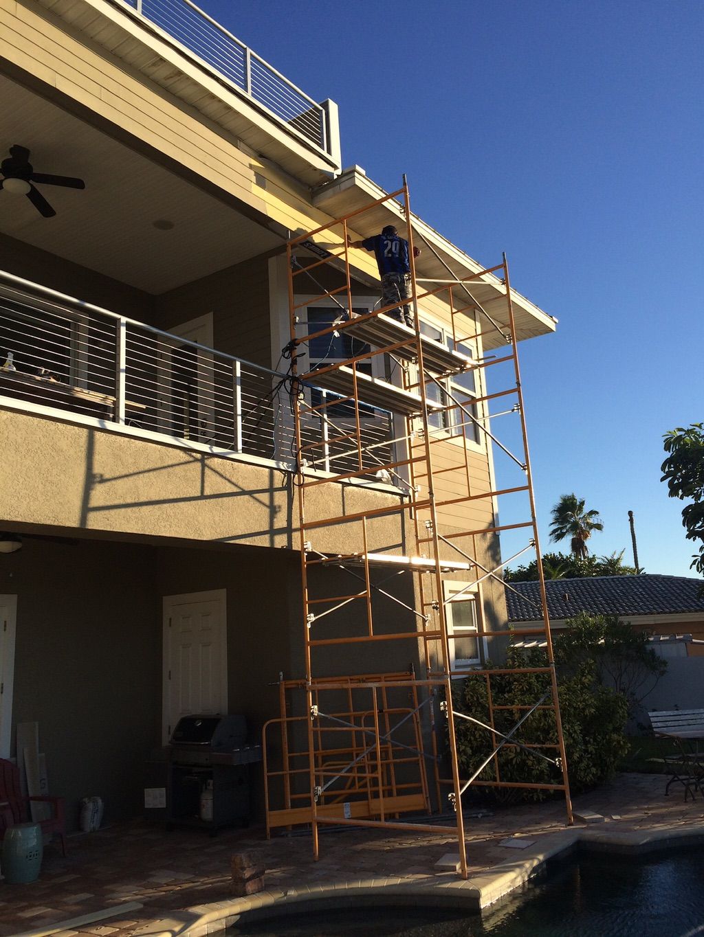 Repairing water damaged beam 30’ high