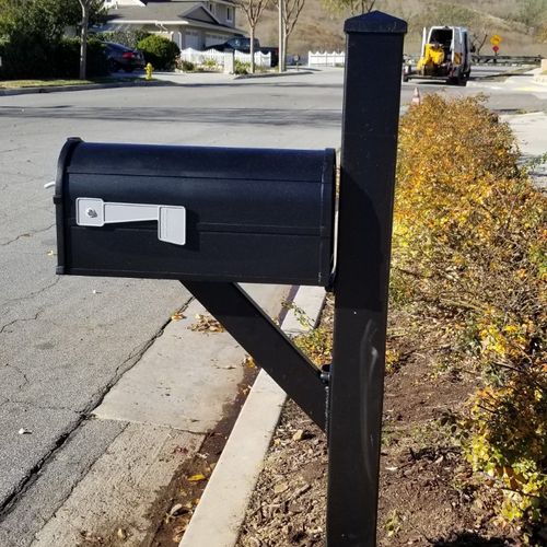 Mailbox install. Excellent job. On time. Cleaned u