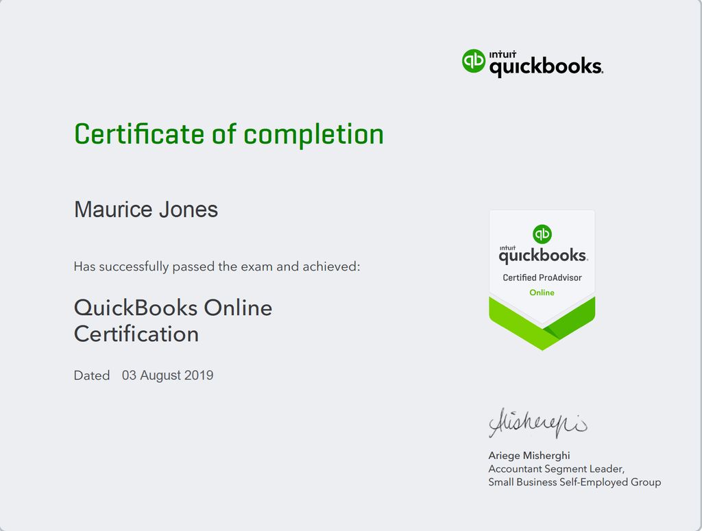 Quickbooks Certification