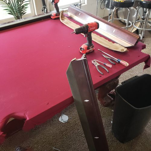 Pool Table Leveling & Refelting 
