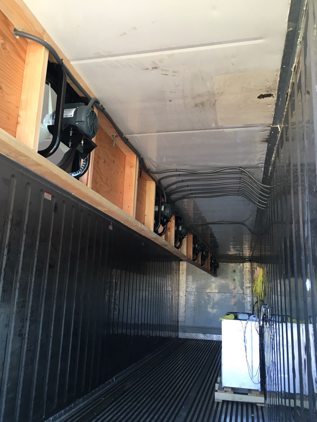 Interior of a wood kiln. Drying wood is corrosive,