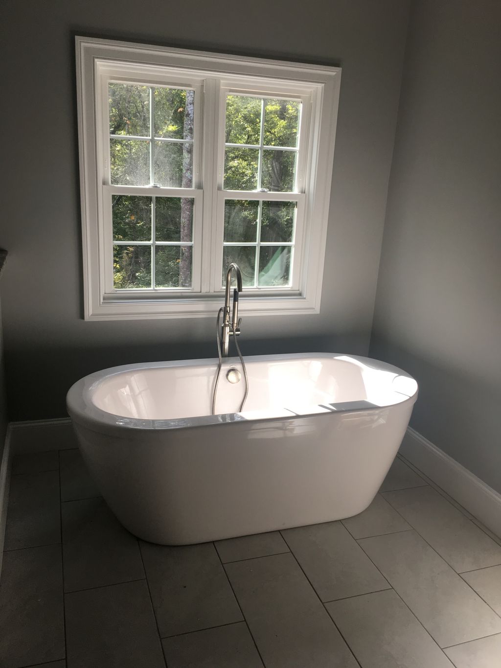 Free standing tub installation