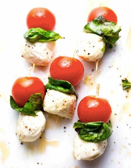 Mozzarella and Tomato Caprese Skewers