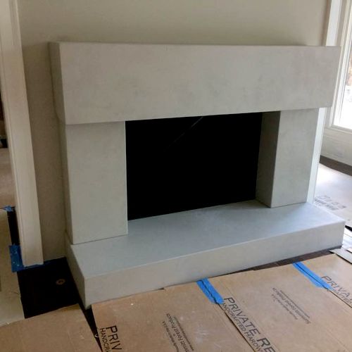 concrete fireplace in mcgregor