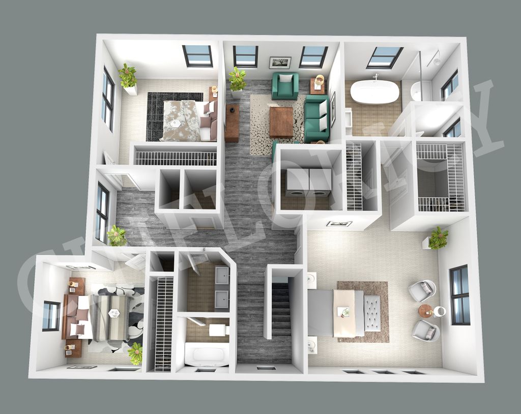 Second Floor Plan 3D_After