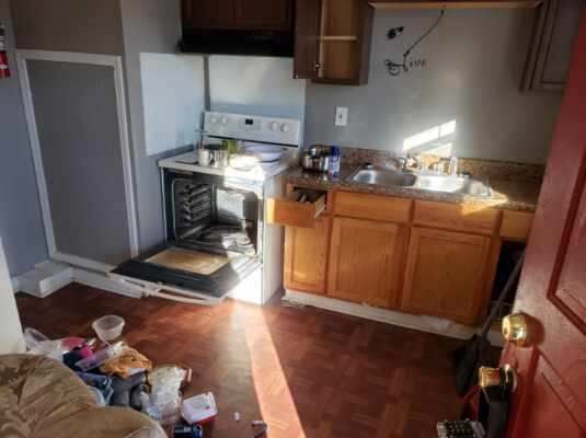 Before picture of a eviction cleaning on a rental 