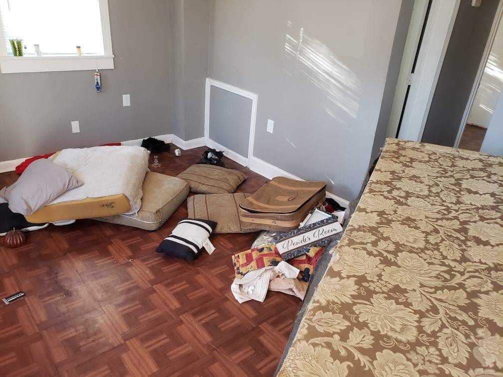 Before picture of eviction cleaning on a rental 