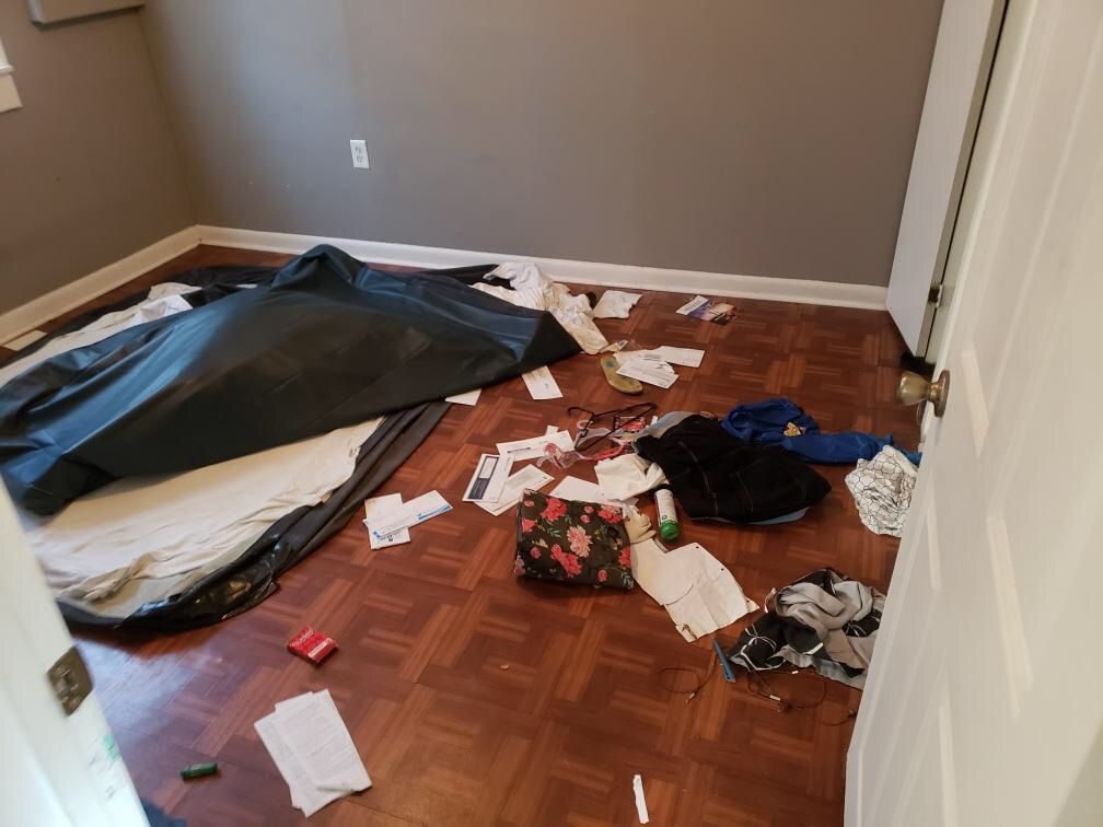 Before picture of a eviction cleaning on a rental 