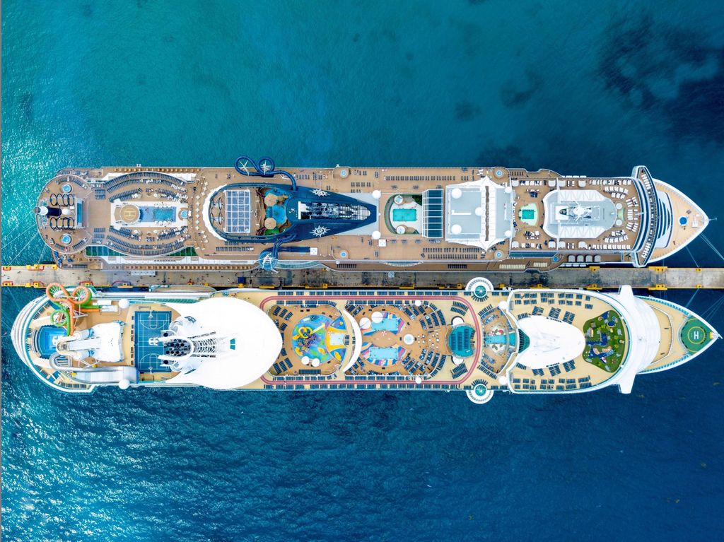 Ariel views of Royal Caribbean's Liberty of the Se