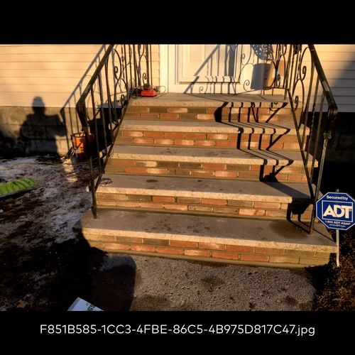 Andre did such a great job on our front steps!! We