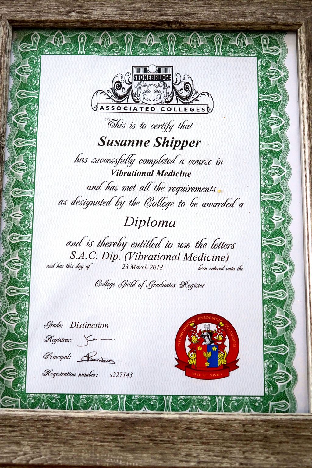 Certification for Vibrational Medicine