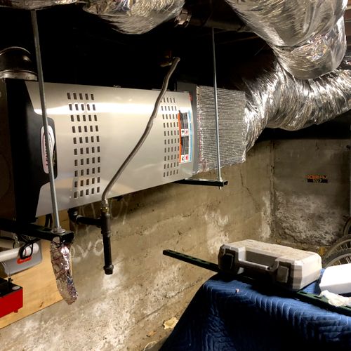 Lennox full install in basement/crawl space. Duct 