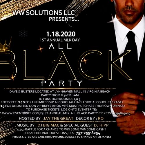 2020 MLK All Black Party Flyer