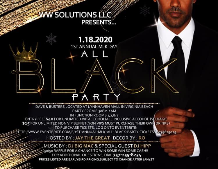 2020 MLK All Black Party Flyer