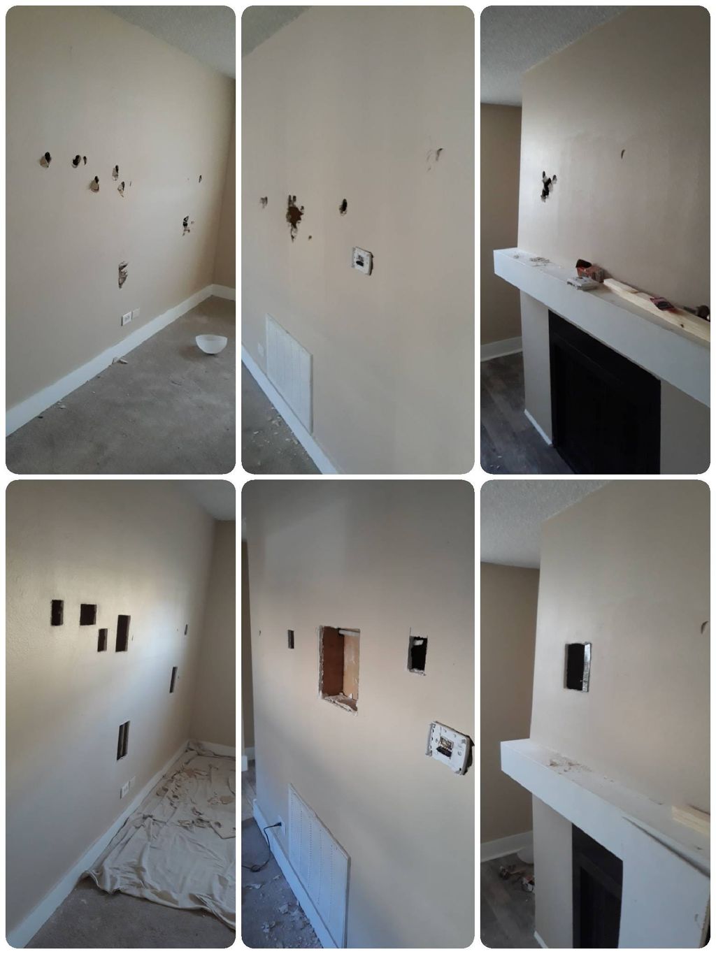 Start of a drywall repair for a customer. 