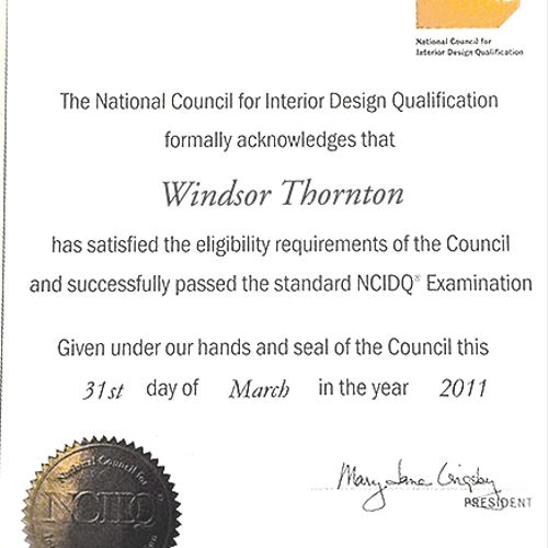 NCIDQ (National Council for Interior Design Qualif