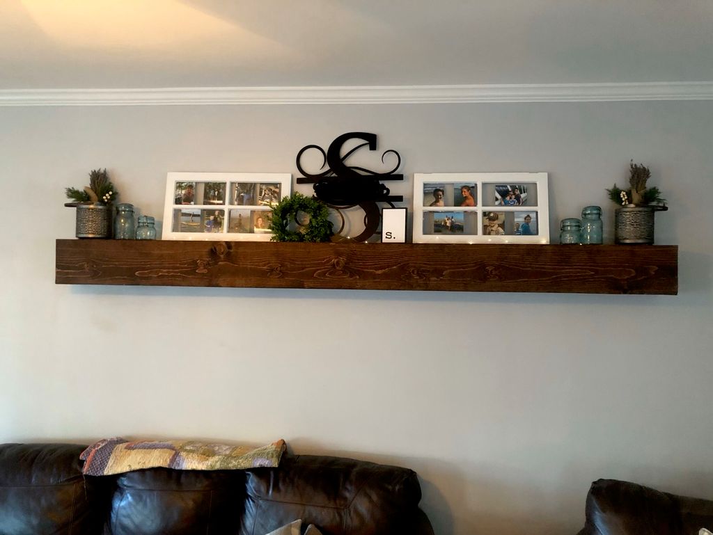Floating shelf. Built offsite using customer speci