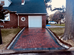Driveway made out of pavers