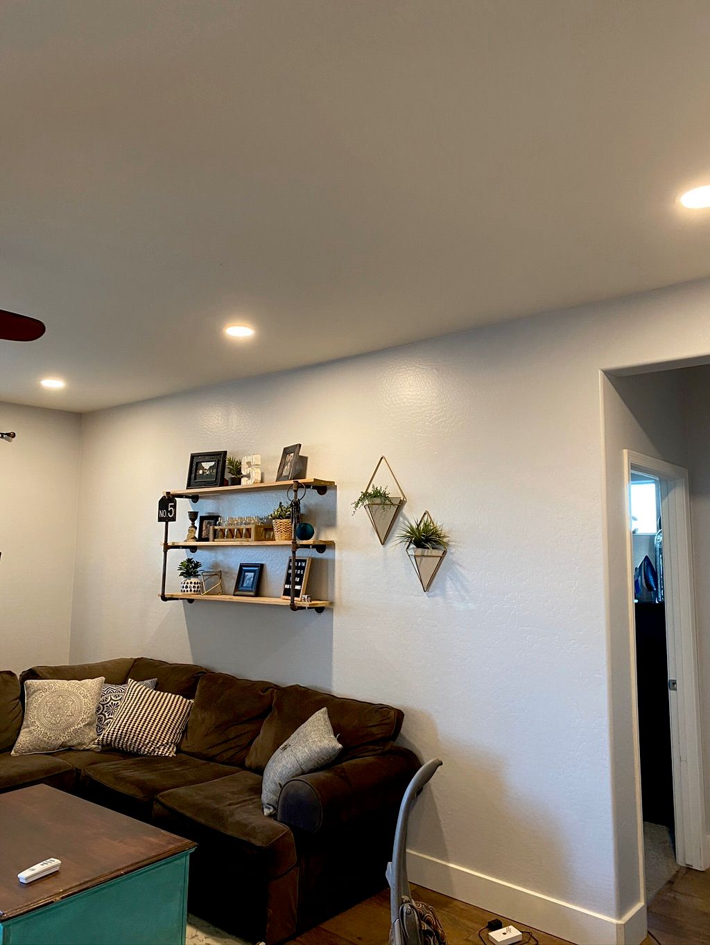 We added three recessed lights to our living room 