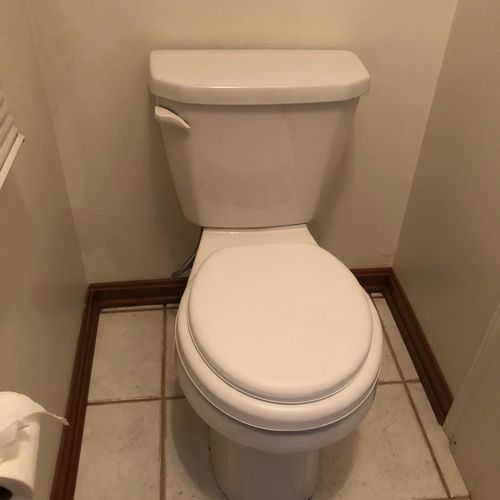 Ty replaced my old toilet with a new one and clean