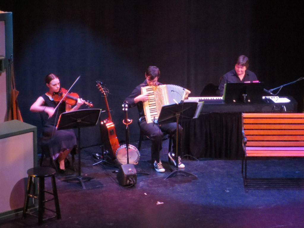 Performing on stage 