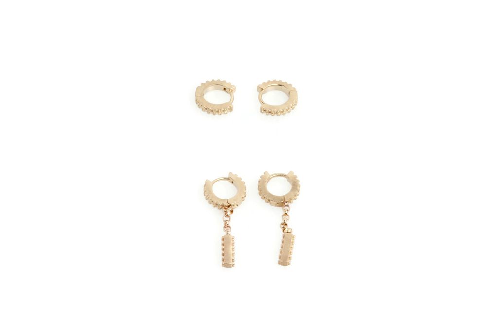 Diamond huggie dangle earrings casting