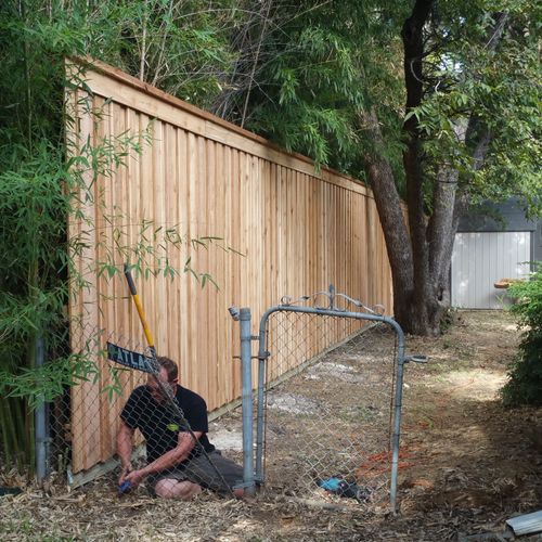 8' Cedar Fence in Progress