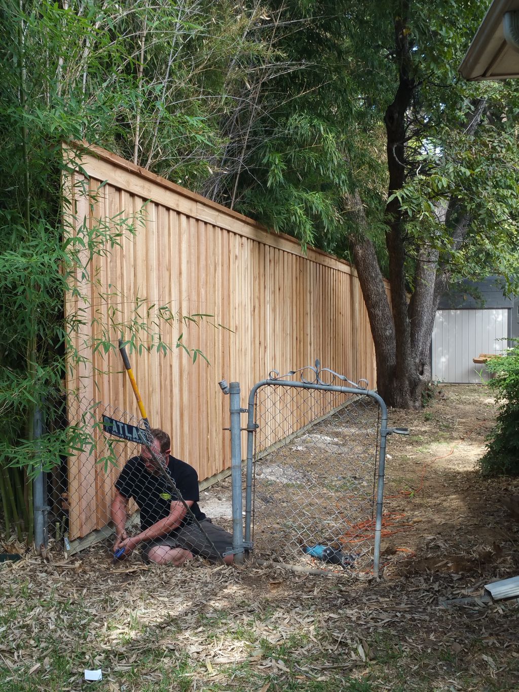 8' Cedar Fence in Progress