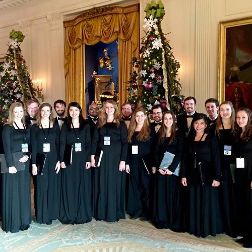 Singing with a chamber choir at the White House.