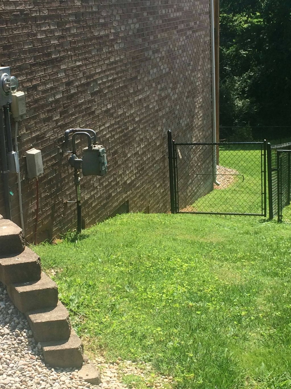 gate we added to black chain link fence