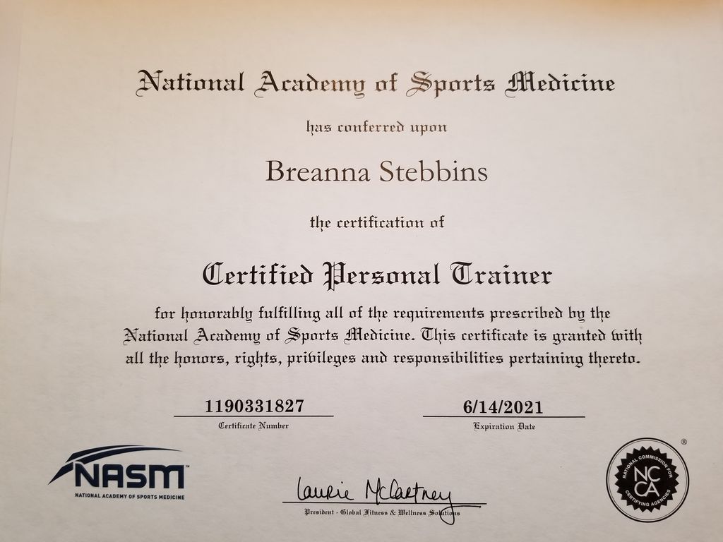 NASM-CPT Recertification 2019-2021