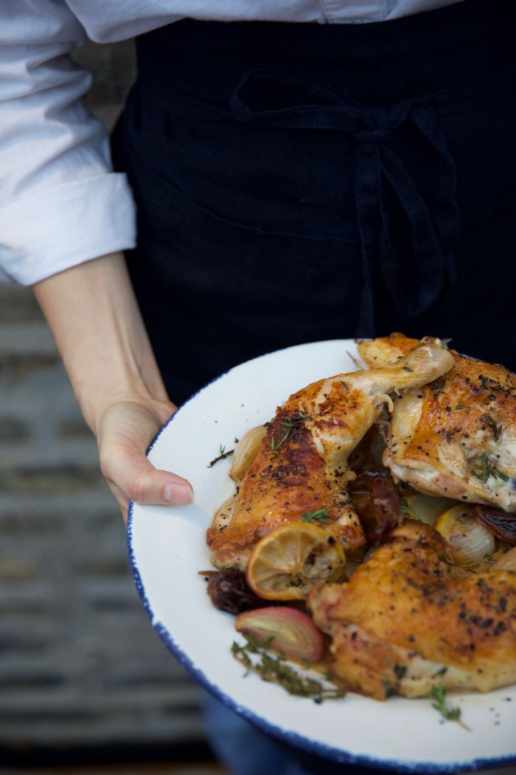 Pan-roasted Chicken with Date, Shallot, and Carame