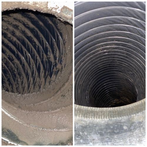 Before & After of air duct cleaning