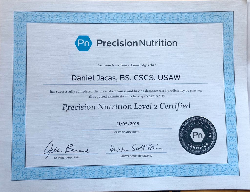 Precision Nutrition Level 2 Certification - I am q