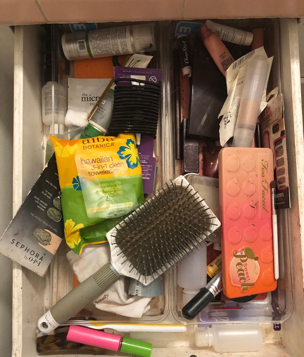 Before Photo Bathroom Drawer