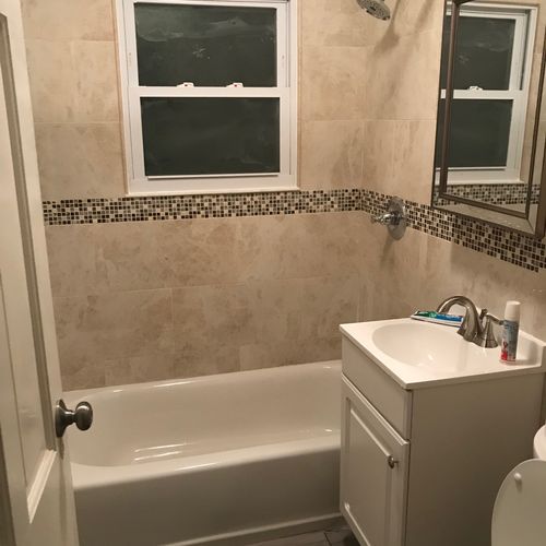 We had our bathroom completely renovated. We were 