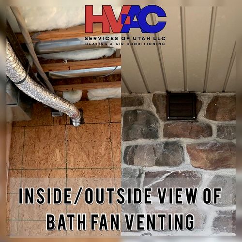 Inside/Outside View of Bath Fan Venting.