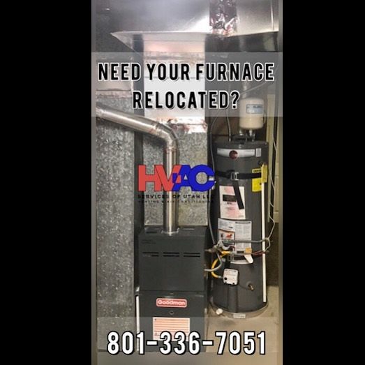 Moved furnace on opposite side of water heater to 